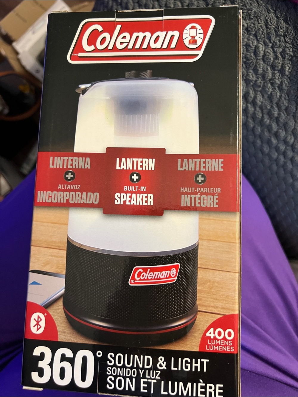 Coleman Lantern with Built-In Speaker - White & Black